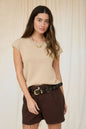 Raw Edge Drop Shoulder Solid Knit
