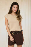 Raw Edge Drop Shoulder Solid Knit