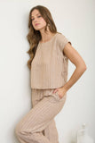 Stripe Linen Short Sleeve Top