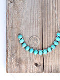 Western Style Turquoise Stone Bar Pendant Chain Necklace