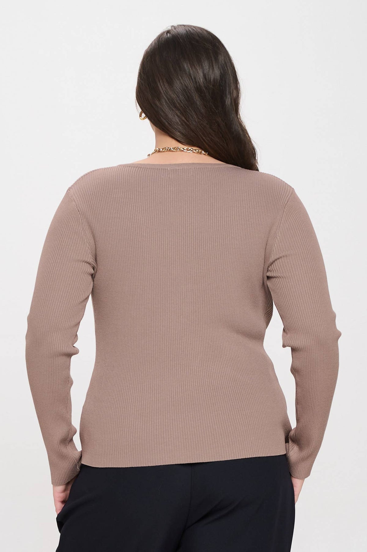 Plus Long Sleeve Henley Top