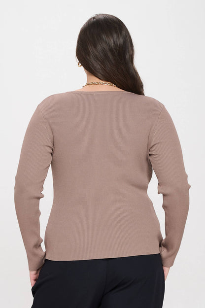 Plus Long Sleeve Henley Top
