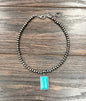 16" Beaded Turquoise Necklace