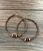 2.5" Copper Western Bead Hoop Earrings