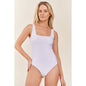 Double Layer Matte Sleeveless Square Neck Bodysuit