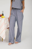 Stripe Linen Drawstring Lounge Pants