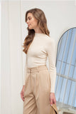 Mock Neck Long Sleeve Sweater Knit Top
