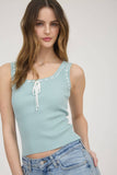 Scoop Neck Front Tie Tank Top