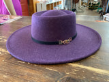 Two Tone Felt Hat w/Buckle