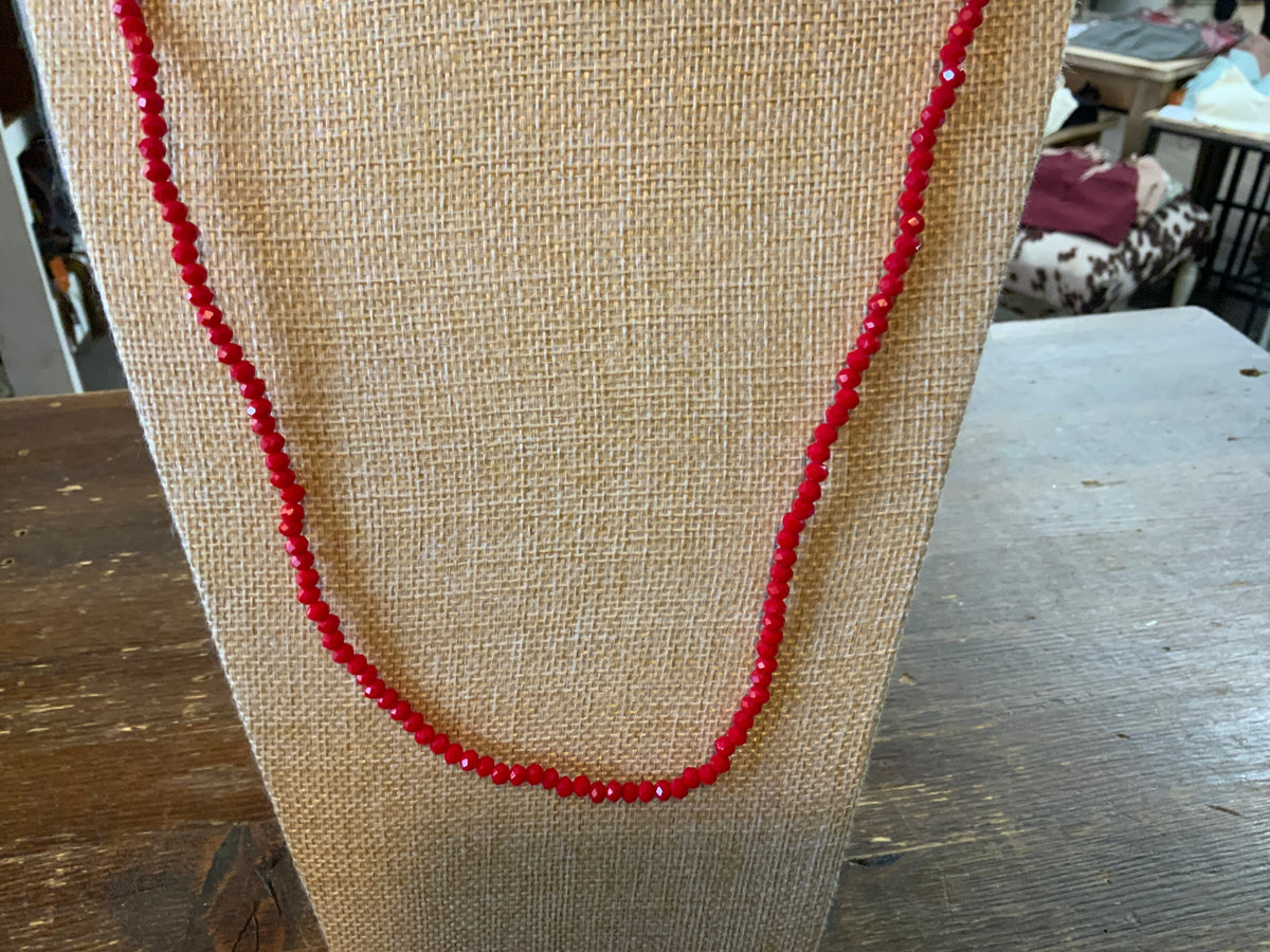 Crystal 6mm bead necklace