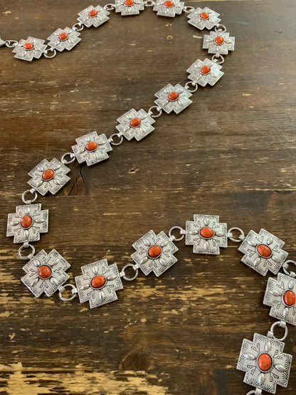 Dainty Metal and Single Stone Concho Belt