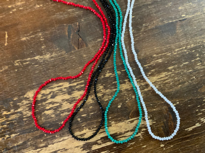 Crystal 6mm bead necklace