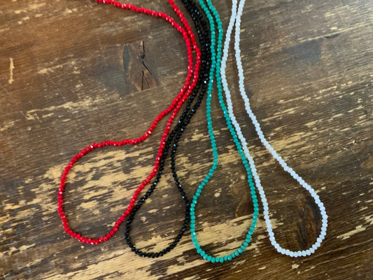 Crystal 6mm bead necklace